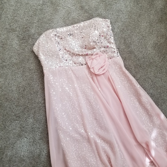 David’s Bridal Sequin mini dress sheer high low size 5 - Picture 6 of 8